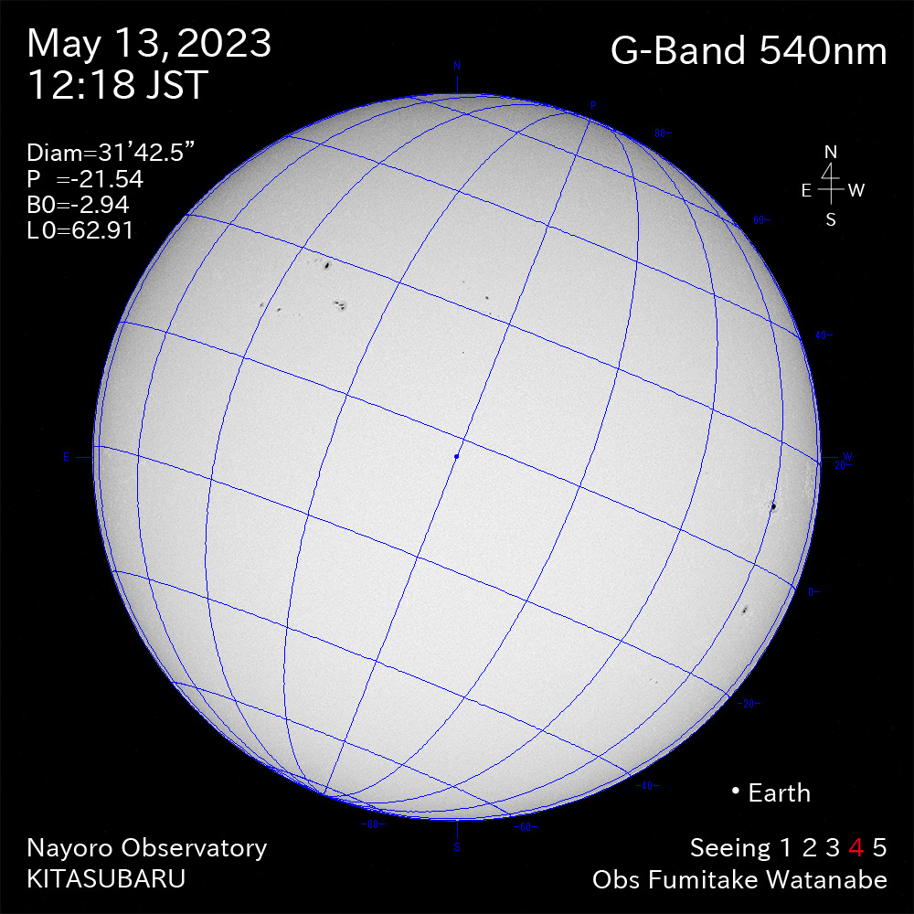 2022年5月13日 540nm波長の太陽