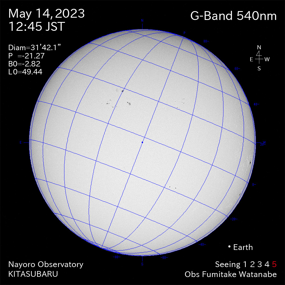 2022年5月14日 540nm波長の太陽