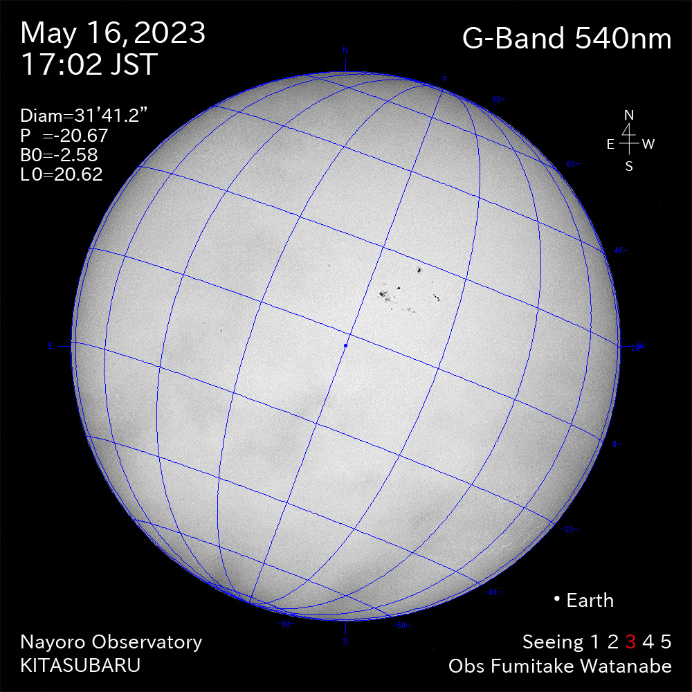 2022年5月16日 540nm波長の太陽