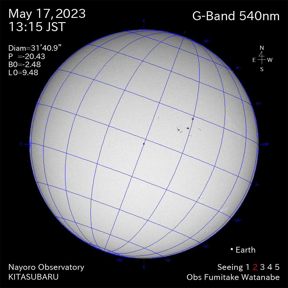 2022年5月17日 540nm波長の太陽