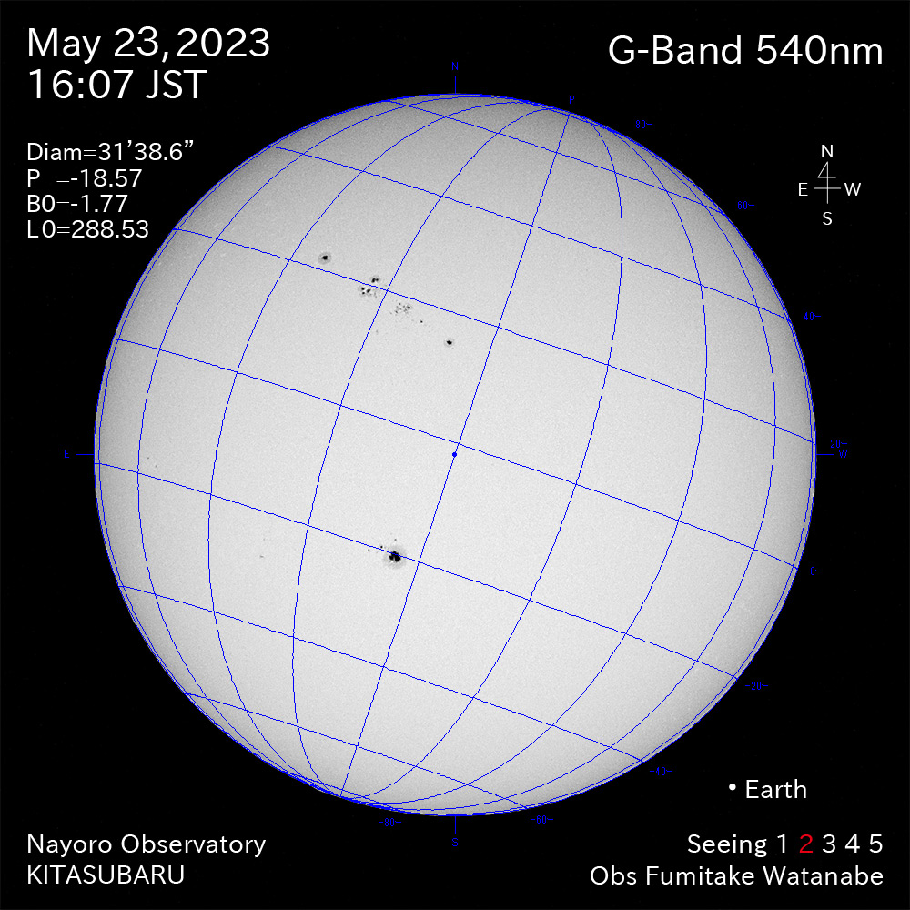 2022年5月23日 540nm波長の太陽