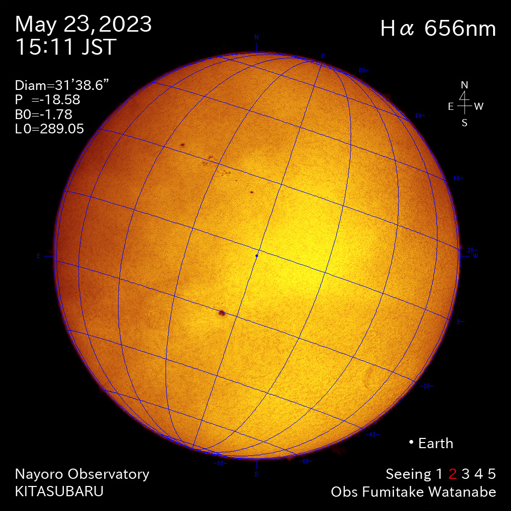 2022年5月23日 Ha波長の太陽