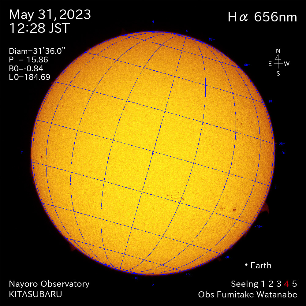 2022年5月31日 Ha波長の太陽