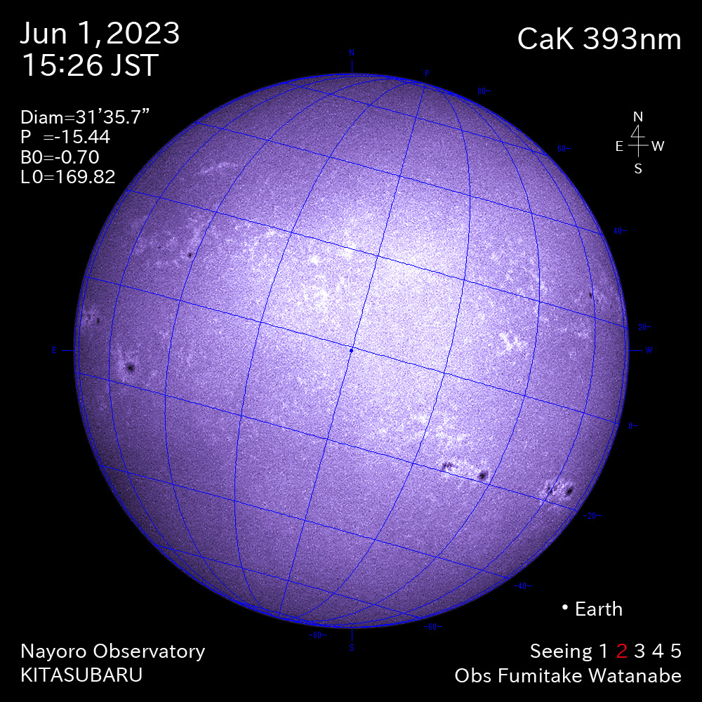 2022年6月1日 CaK波長の太陽