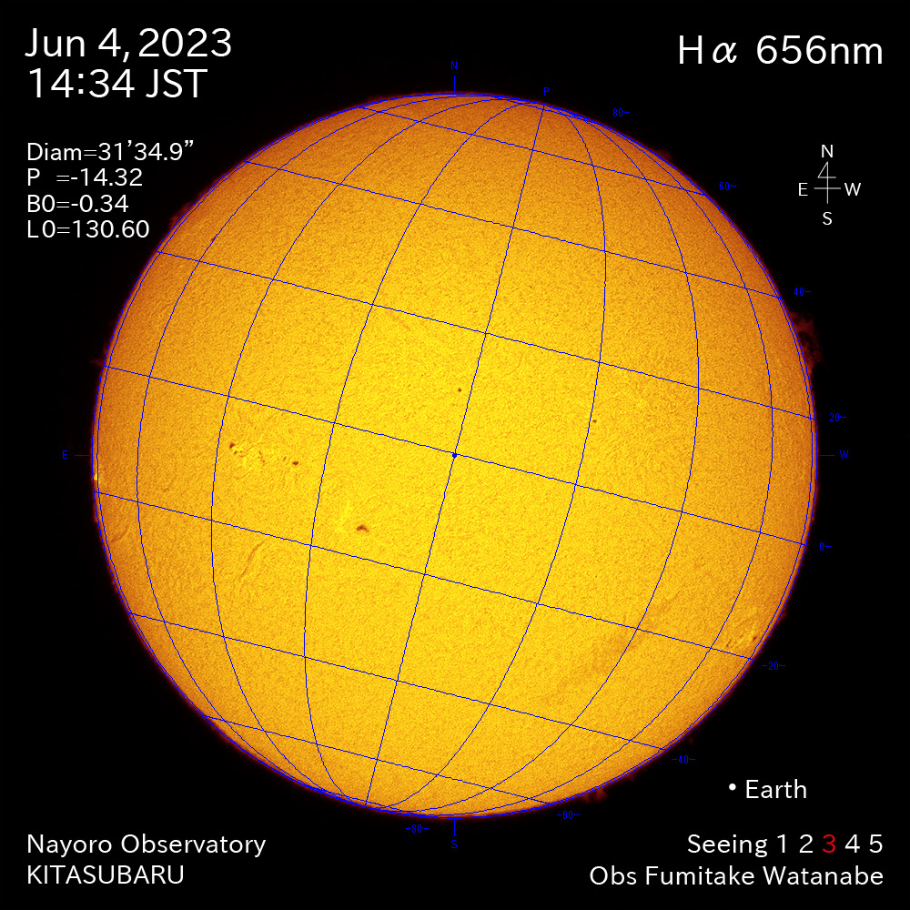 2022年6月4日 Ha波長の太陽