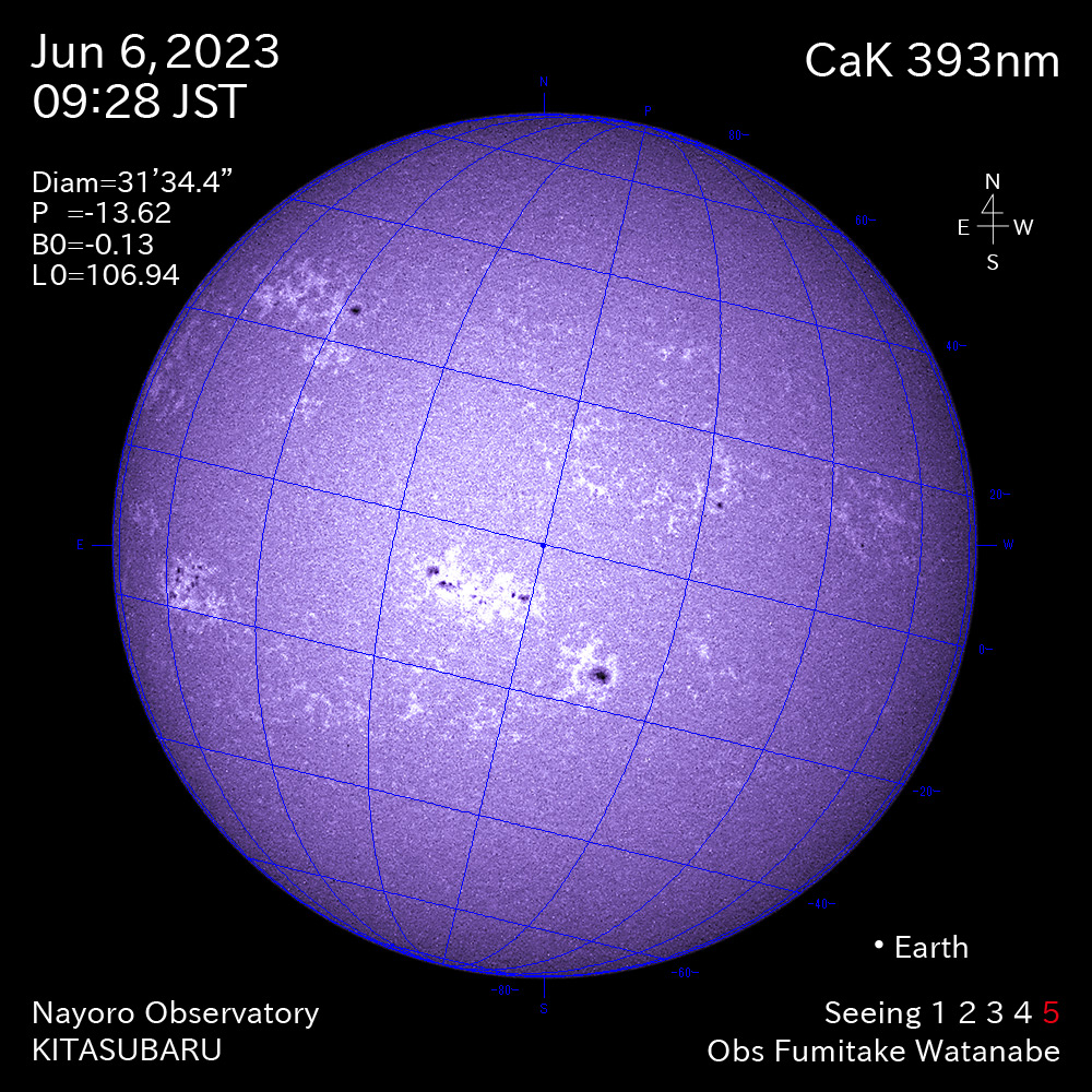 2022年6月6日 CaK波長の太陽