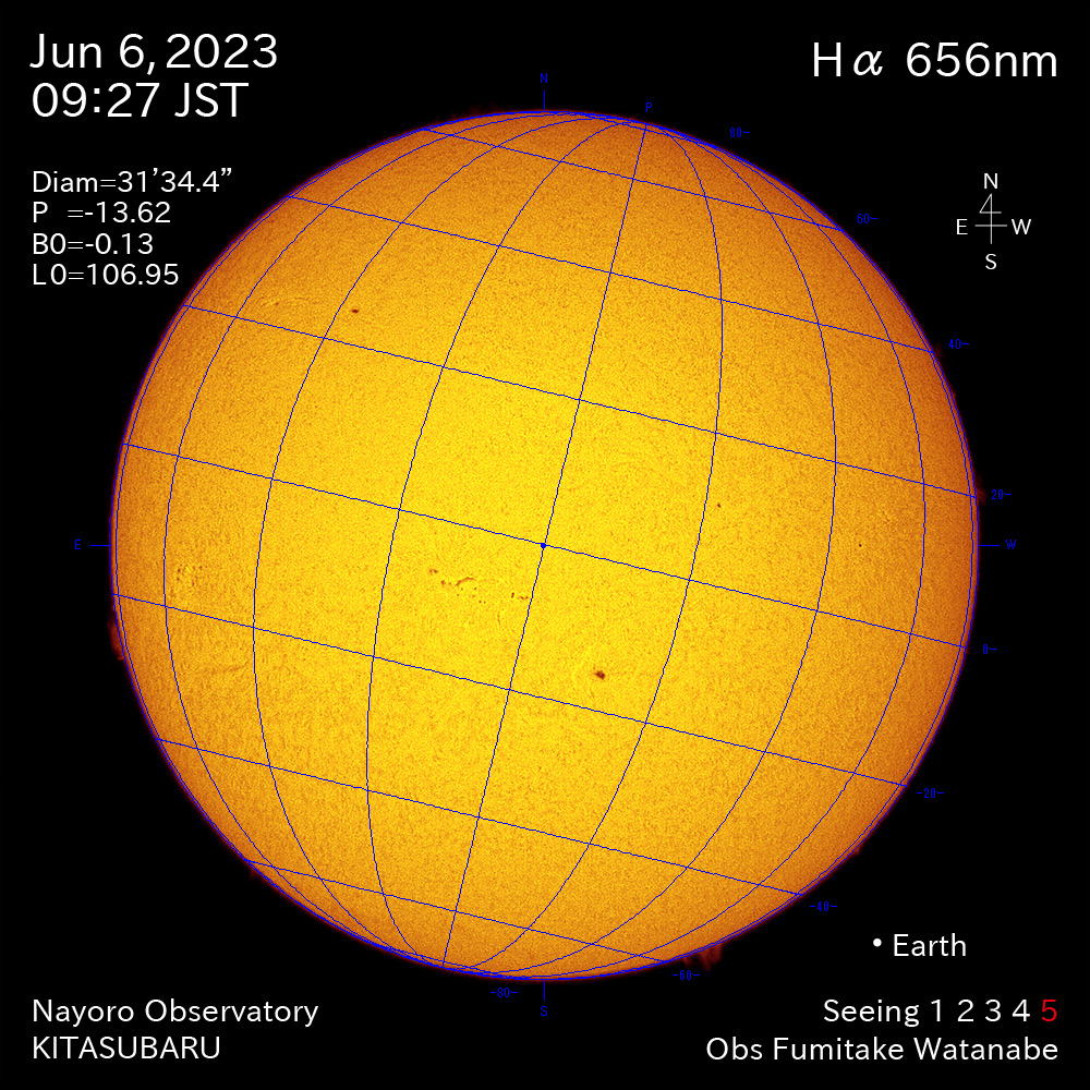 2022年6月6日 Ha波長の太陽