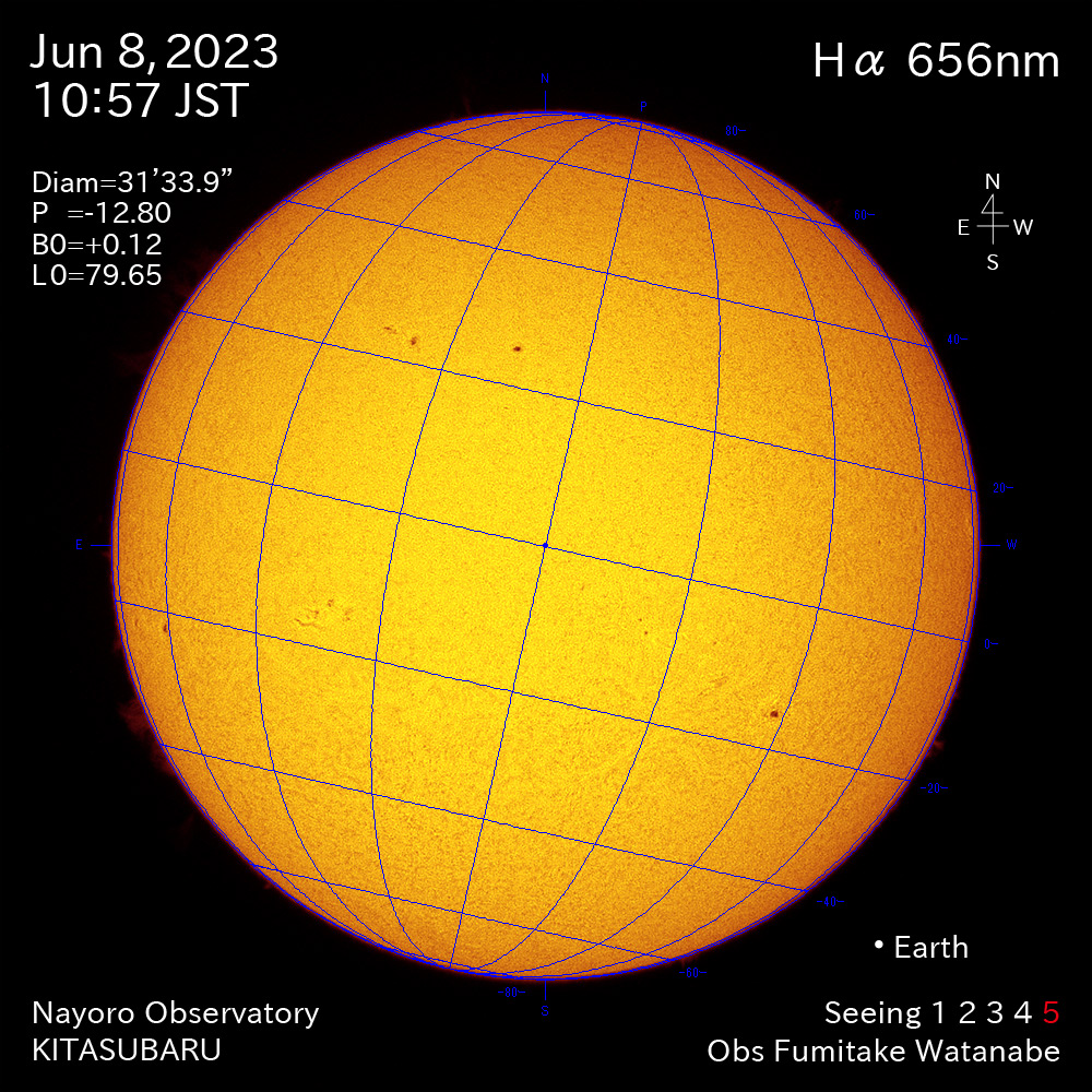 2022年6月8日 Ha波長の太陽