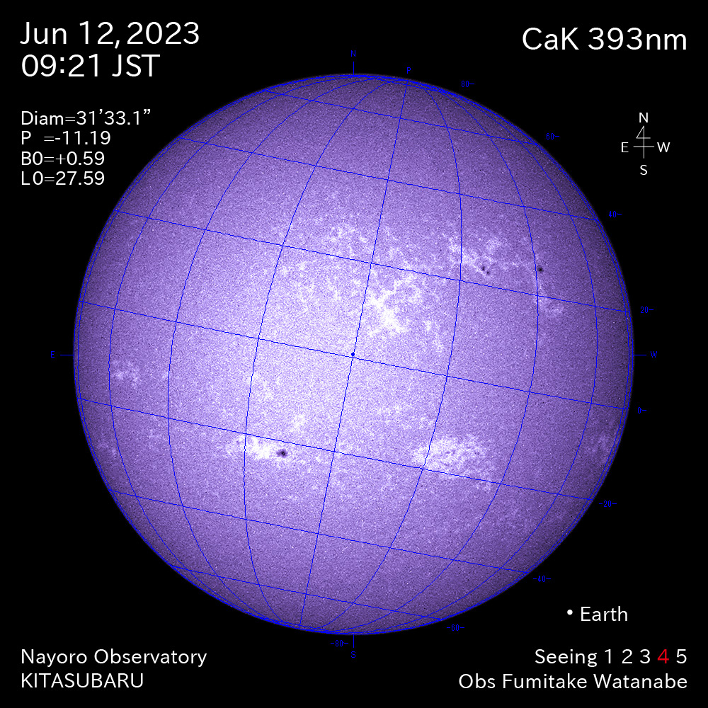 2022年6月12日 CaK波長の太陽
