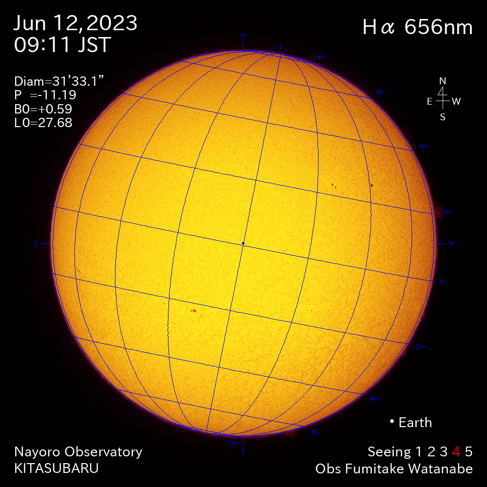 2022年6月12日 Ha波長の太陽