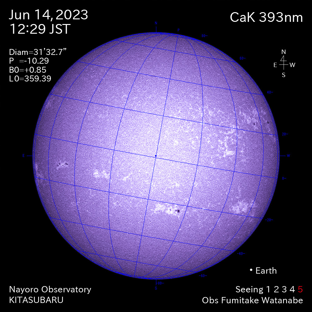 2022年6月14日 CaK波長の太陽