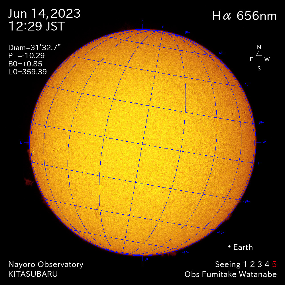 2022年6月14日 Ha波長の太陽