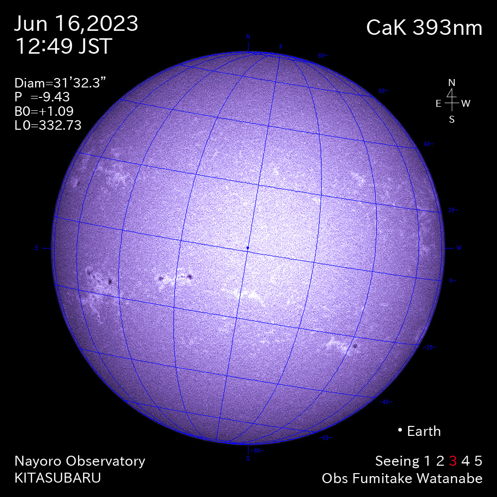 2022年6月16日 CaK波長の太陽