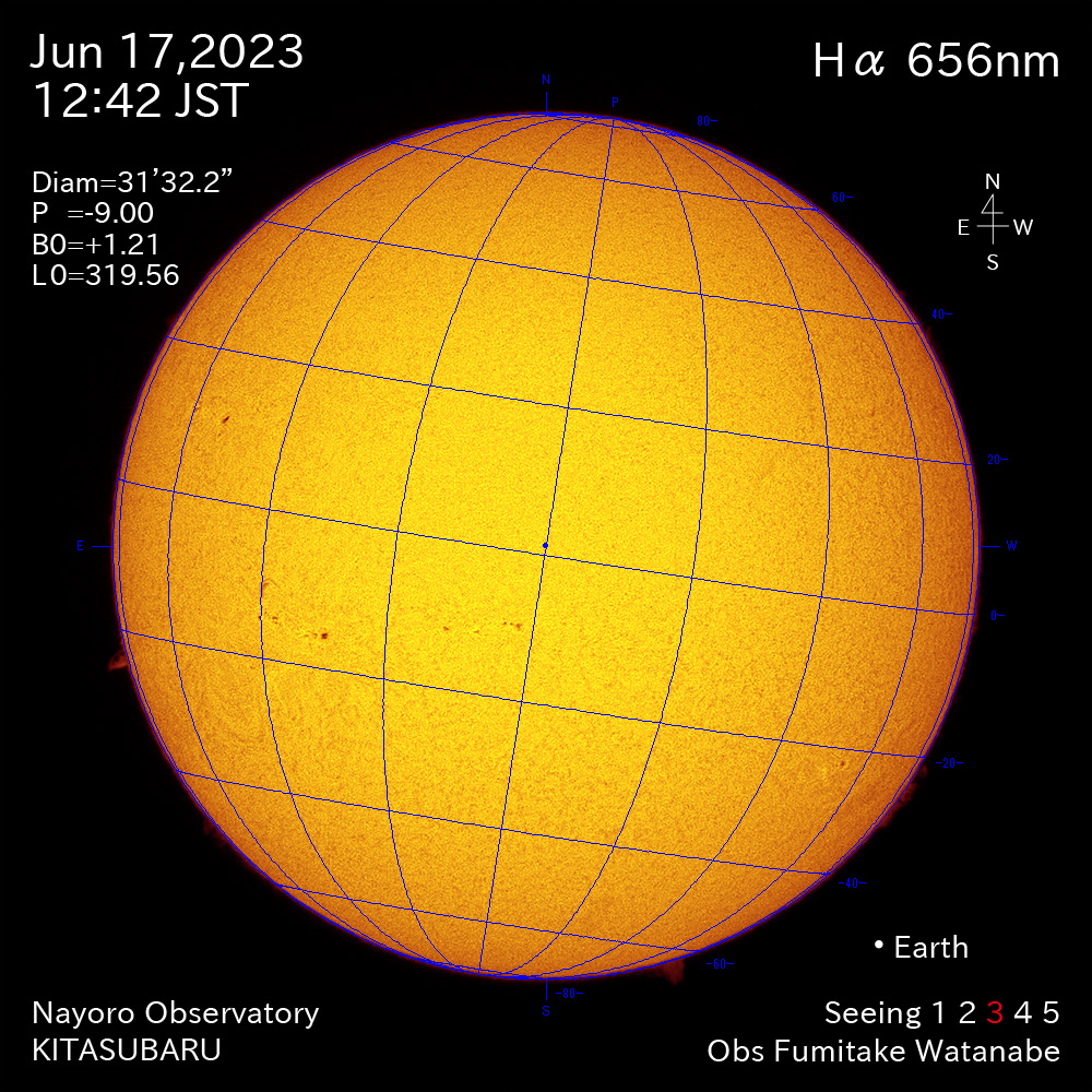 2022年6月17日 Ha波長の太陽
