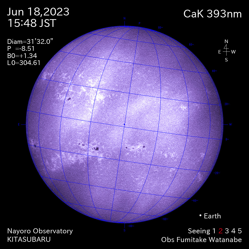 2022年6月18日 CaK波長の太陽