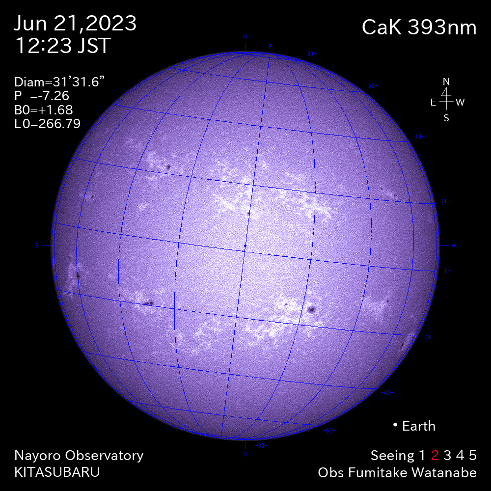 2022年6月21日 CaK波長の太陽