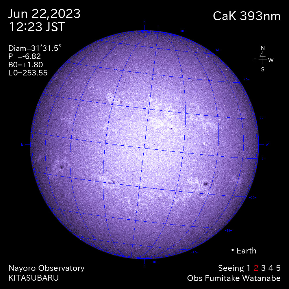 2022年6月22日 CaK波長の太陽
