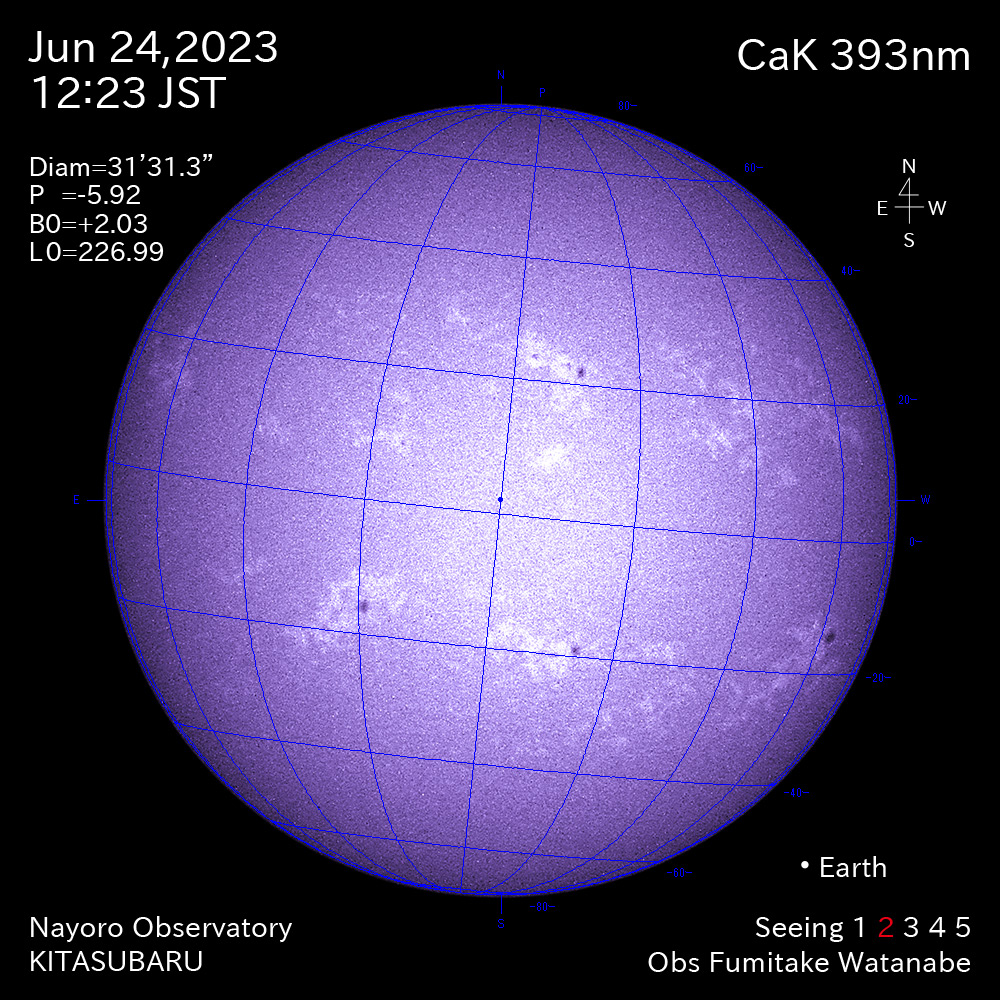 2022年6月24日 CaK波長の太陽
