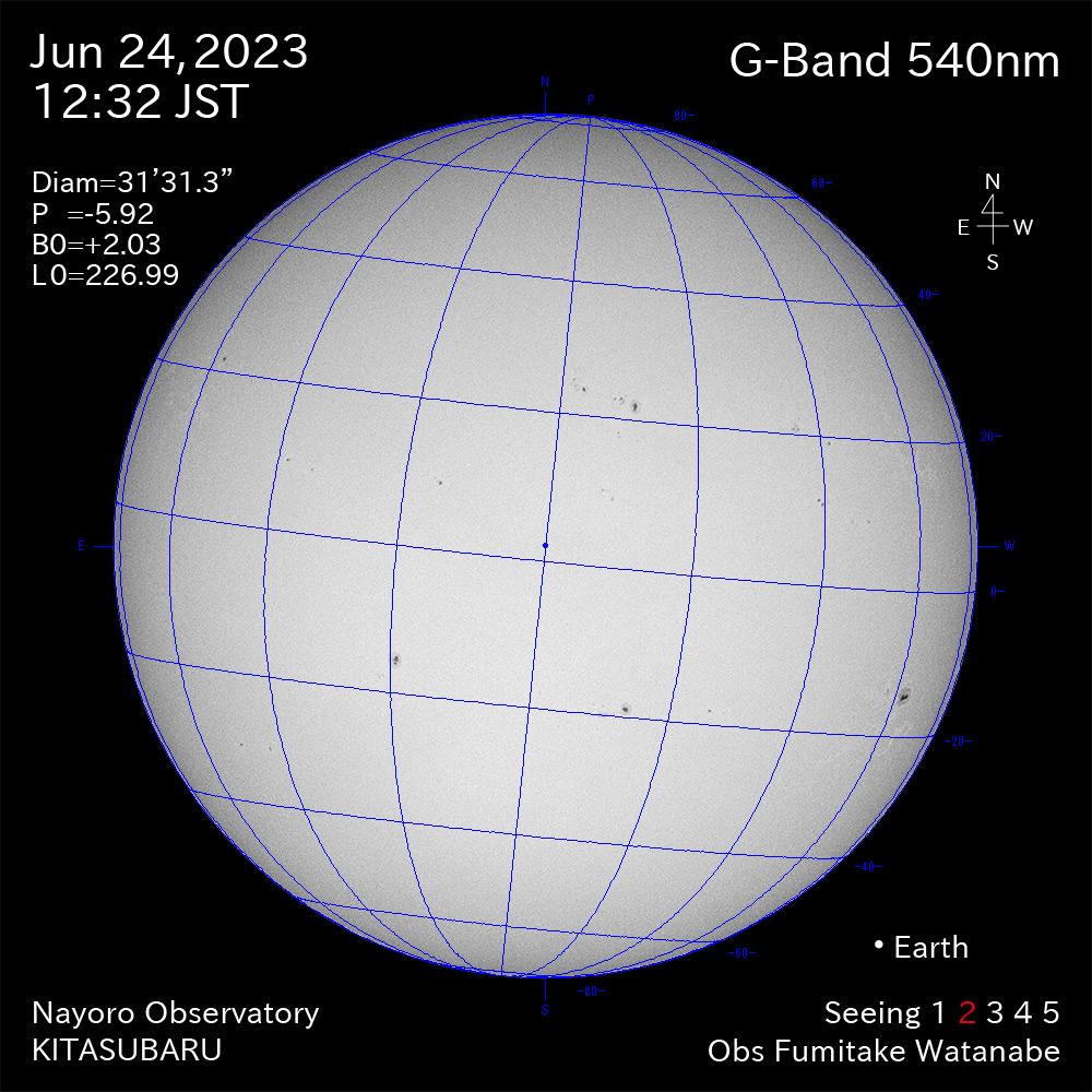 2022年6月24日 540nm波長の太陽