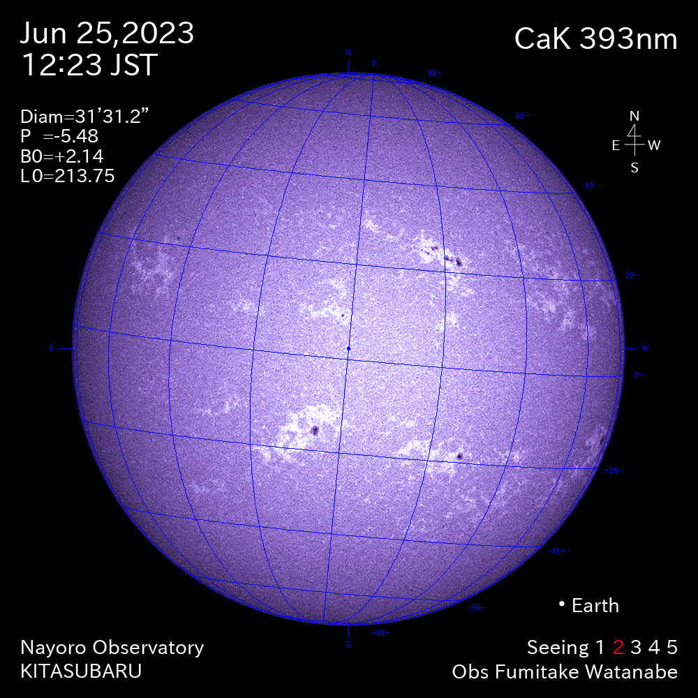 2022年6月25日 CaK波長の太陽