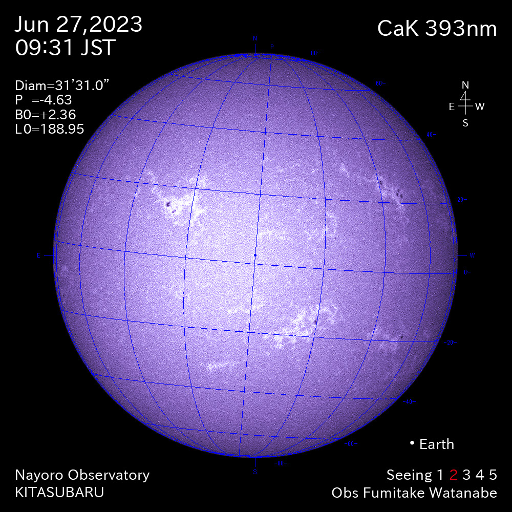 2022年6月27日 CaK波長の太陽