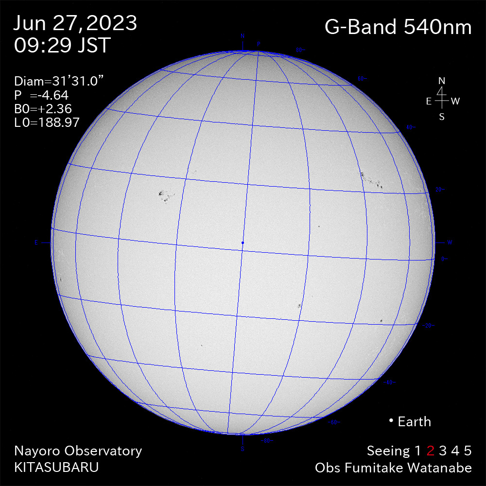 2022年6月27日 540nm波長の太陽