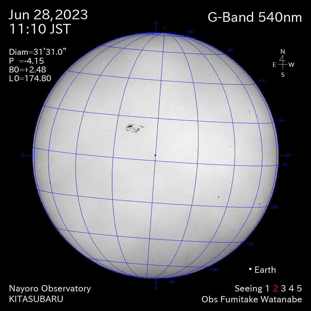 2022年6月28日 540nm波長の太陽