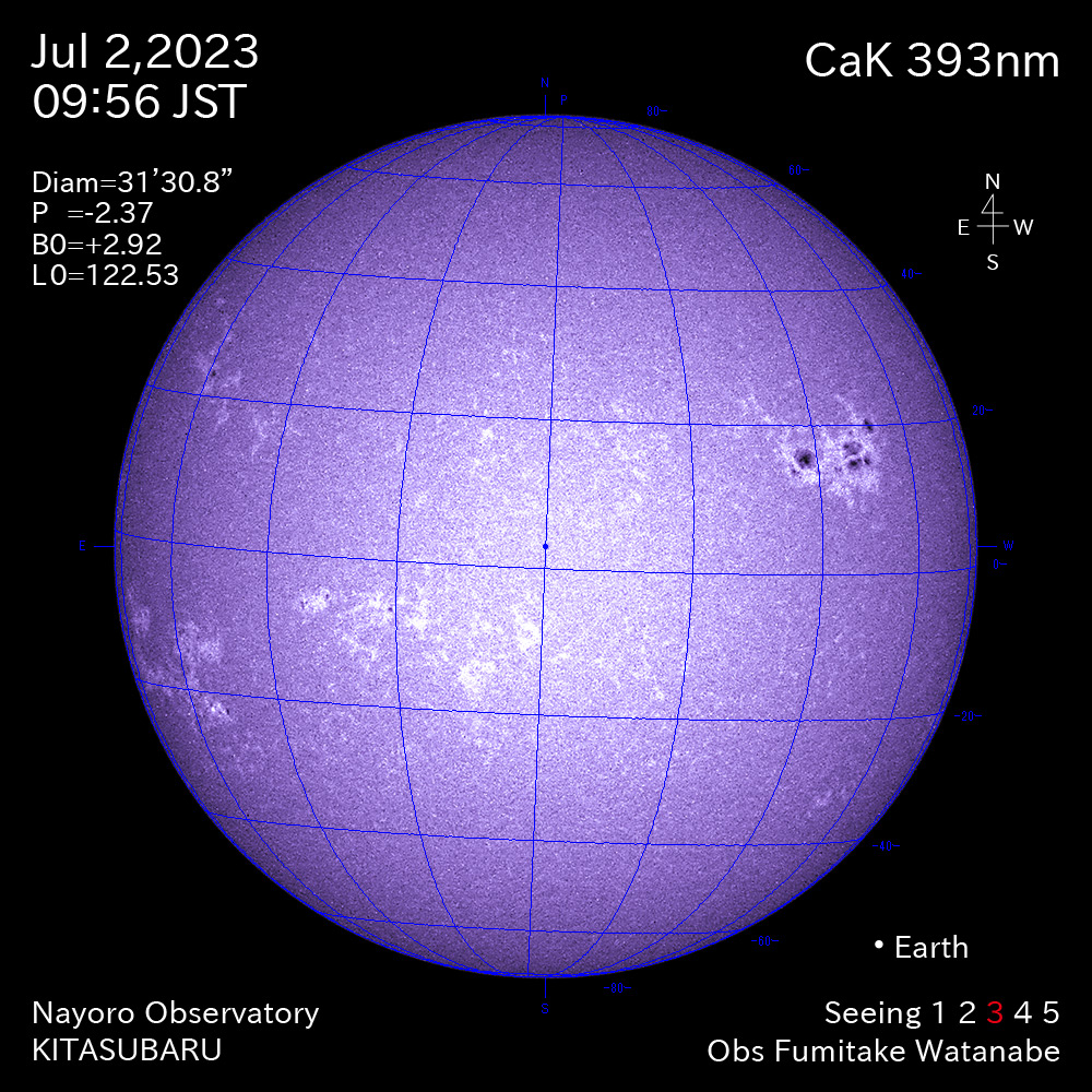 2022年7月2日 CaK波長の太陽