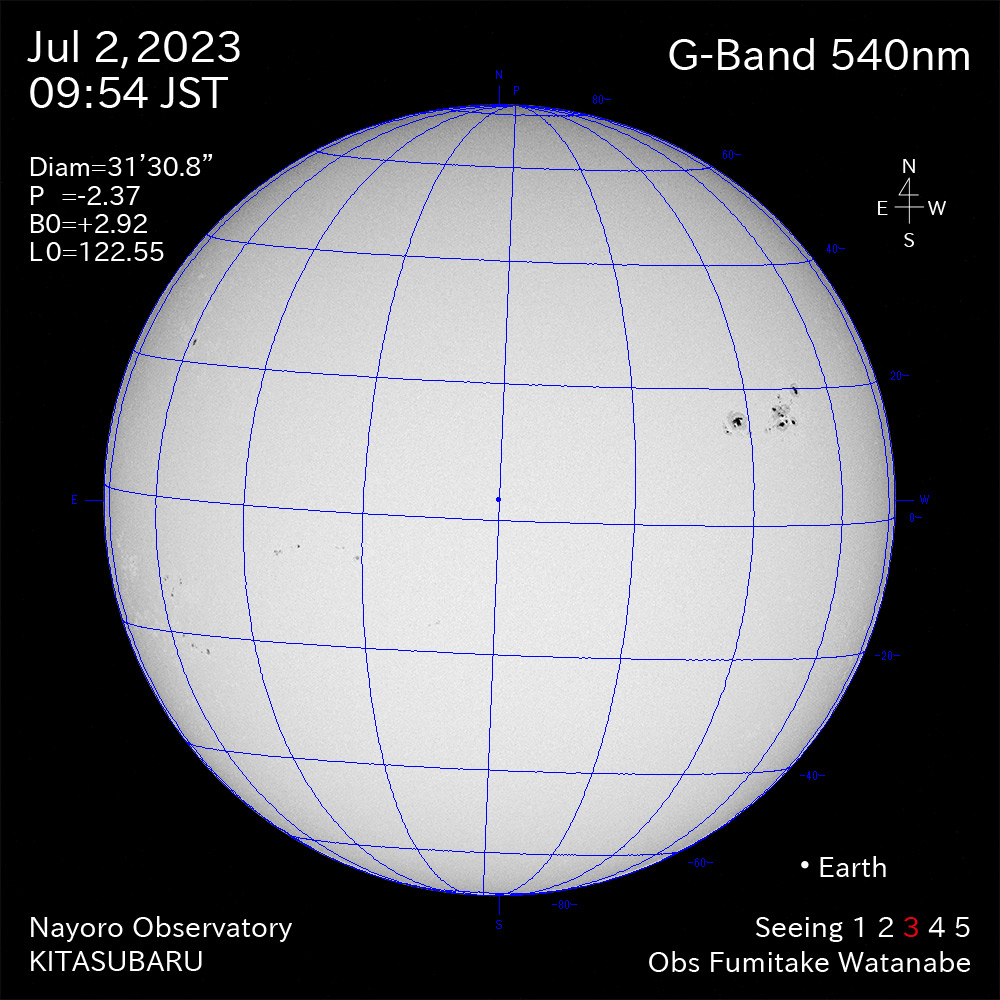 2022年7月2日 540nm波長の太陽