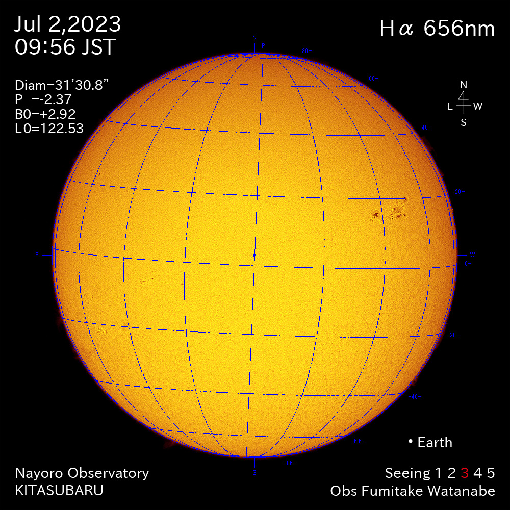 2022年7月2日 Ha波長の太陽