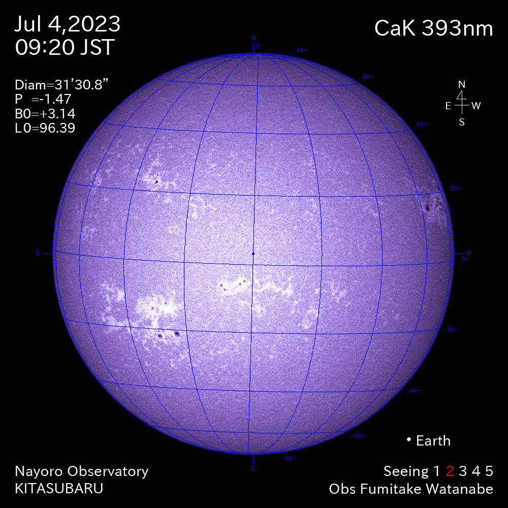 2022年7月4日 CaK波長の太陽