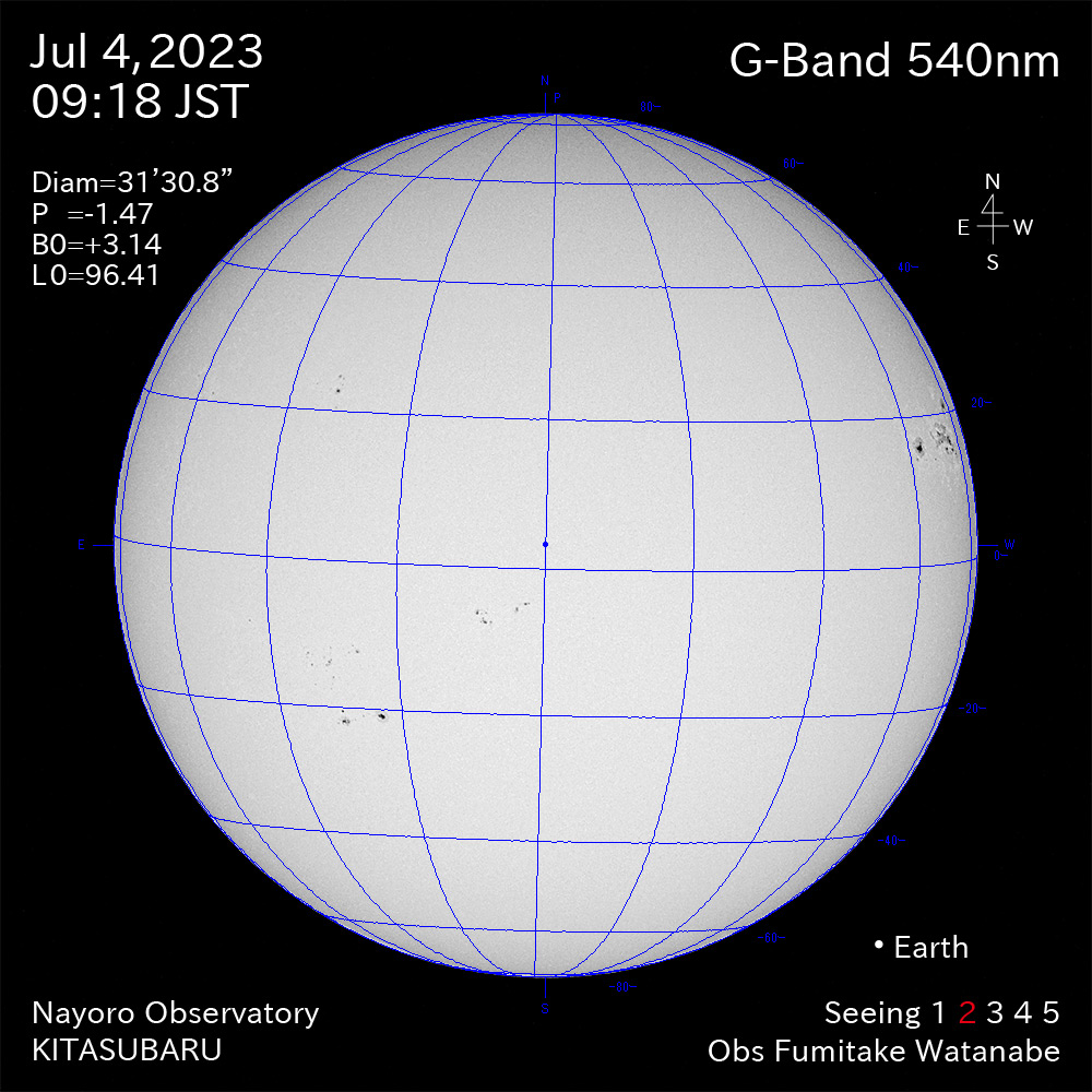 2022年7月4日 540nm波長の太陽