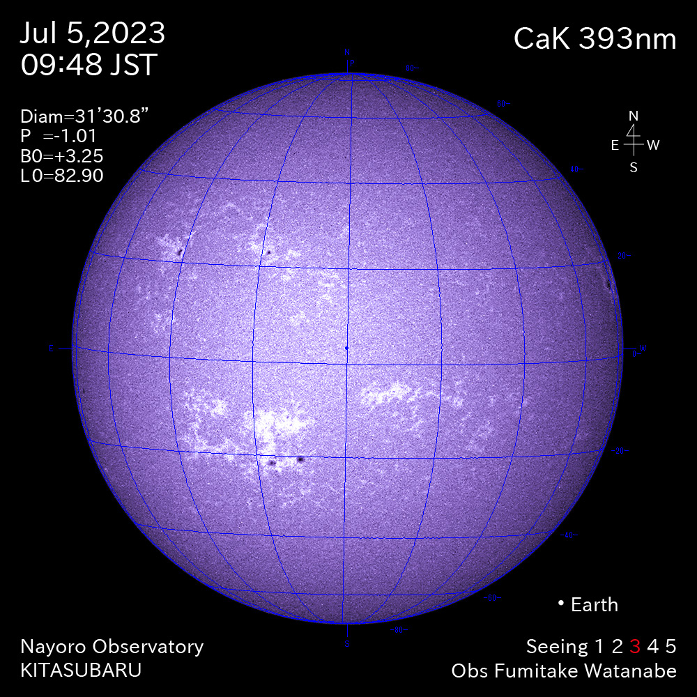 2022年7月5日 CaK波長の太陽
