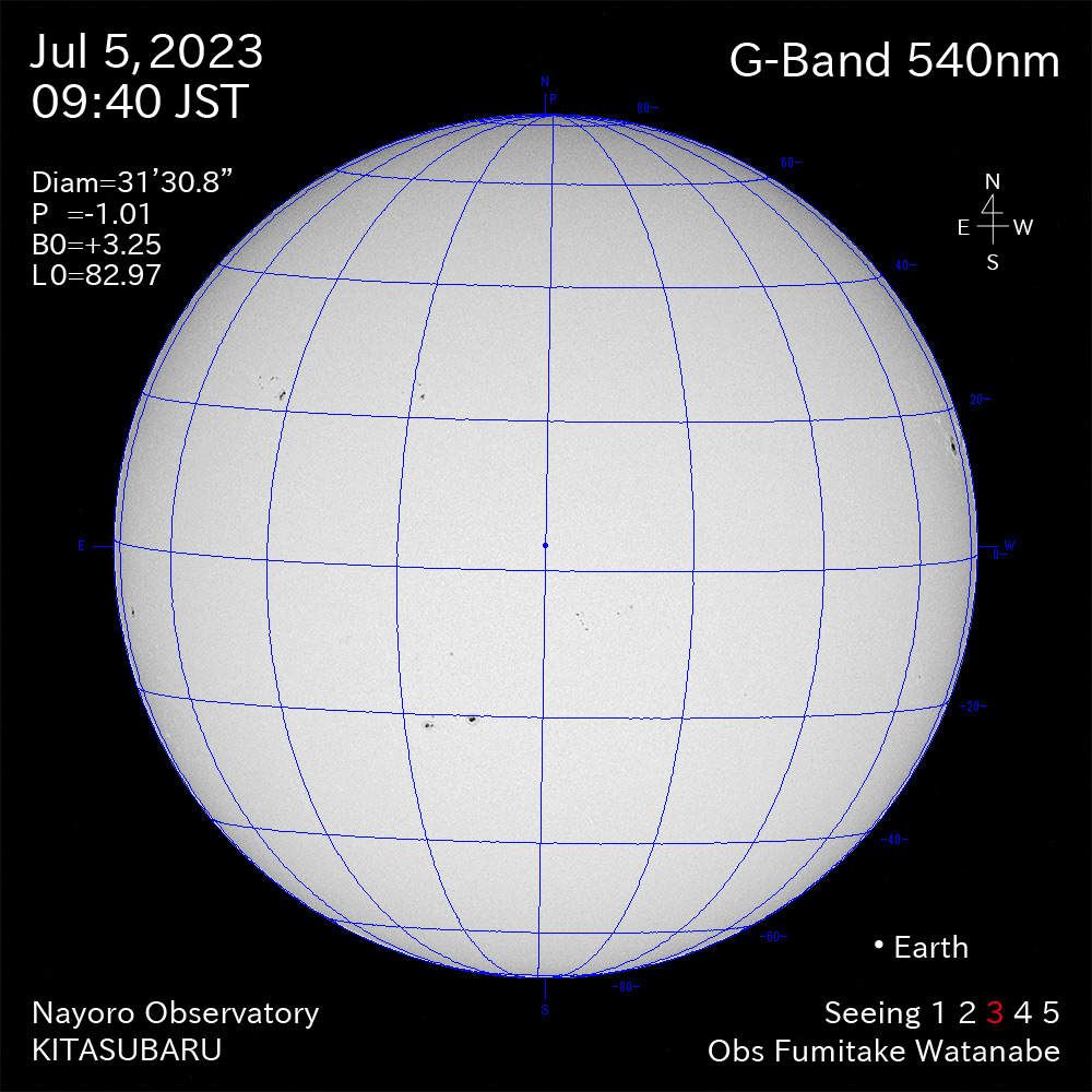 2022年7月5日 540nm波長の太陽