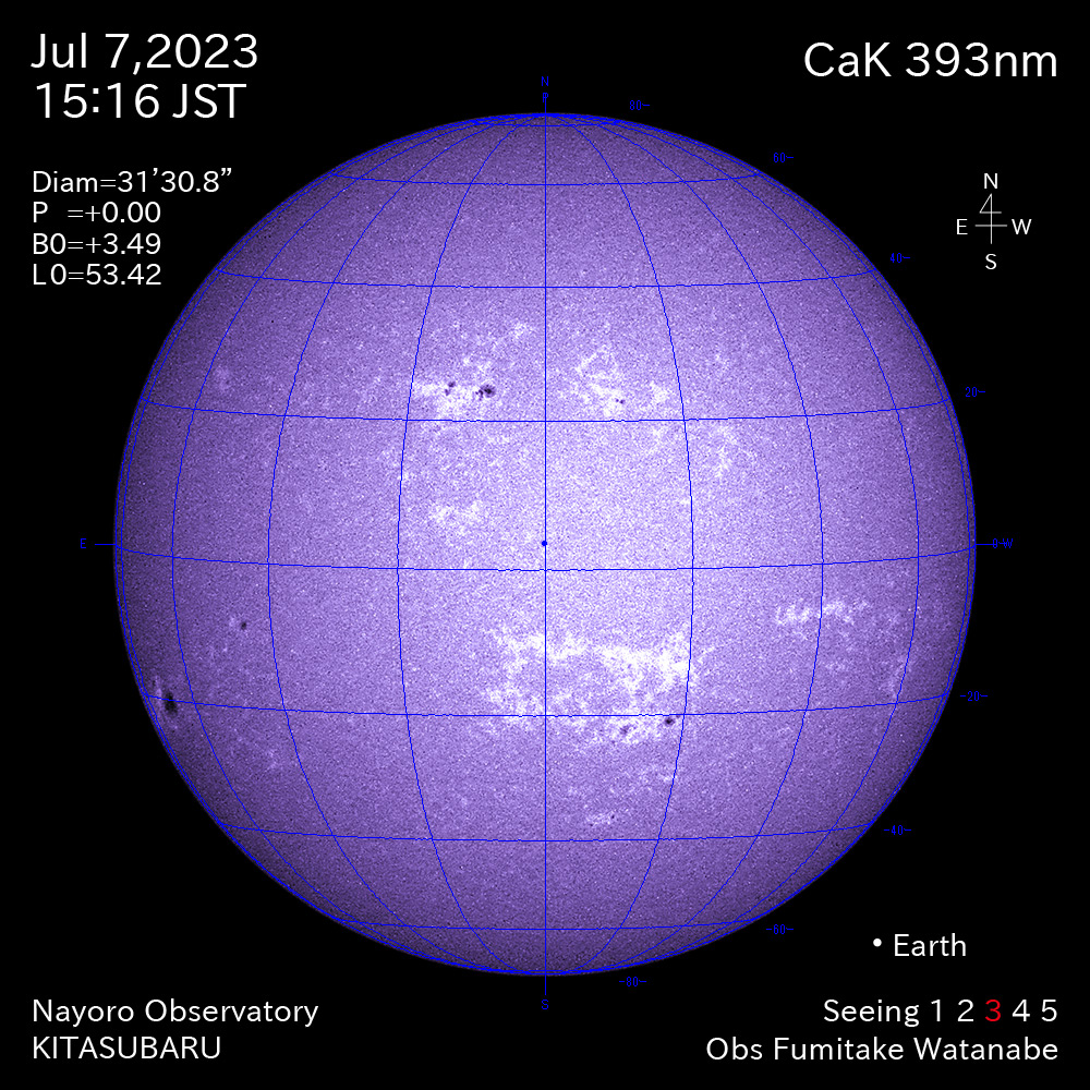 2022年7月7日 CaK波長の太陽