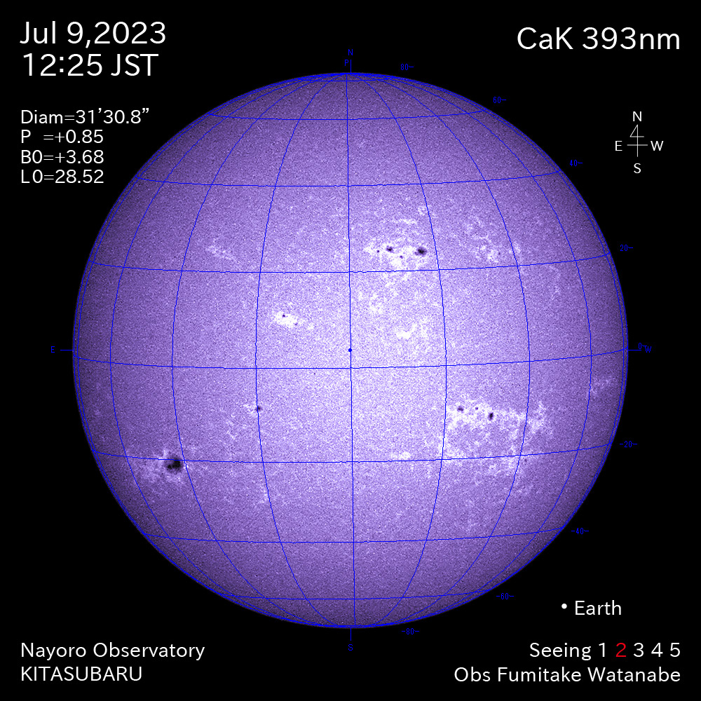2022年7月9日 CaK波長の太陽
