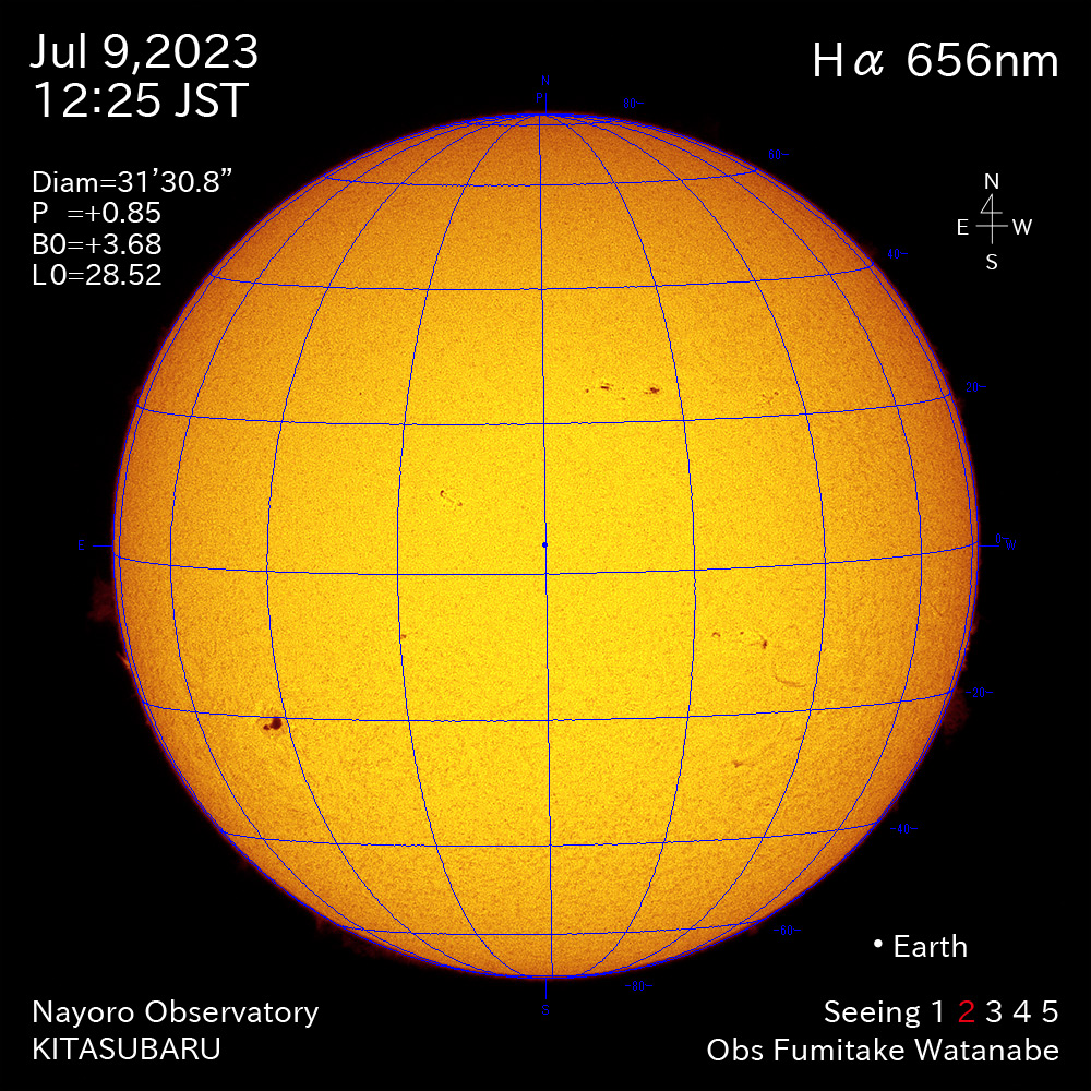 2022年7月9日 Ha波長の太陽