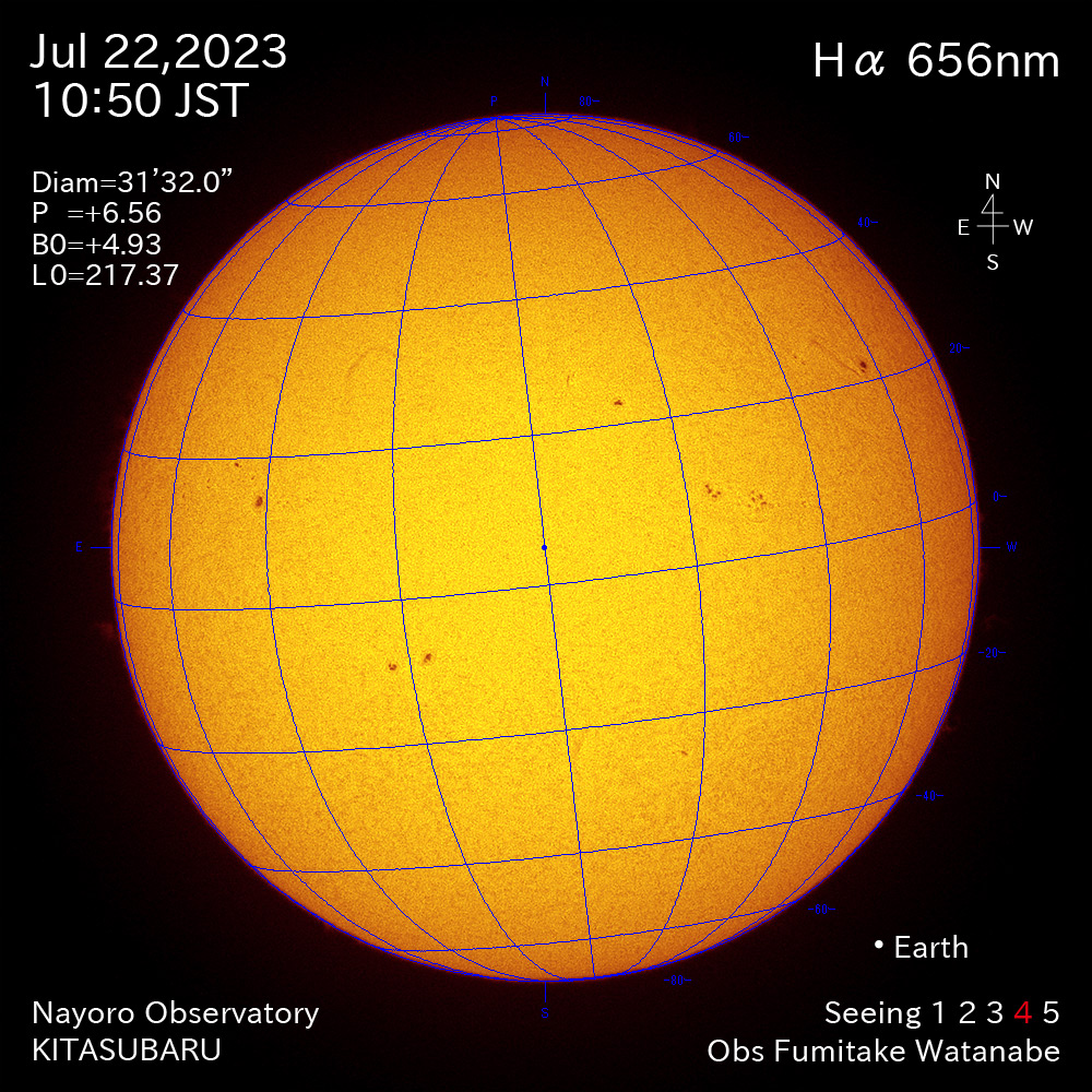2022年7月22日 Ha波長の太陽