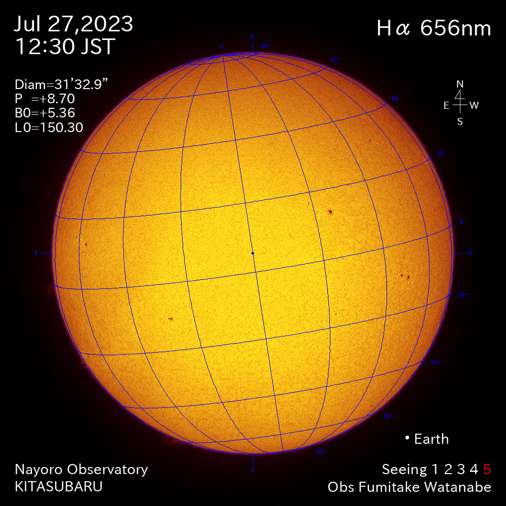 2022年7月27日 Ha波長の太陽