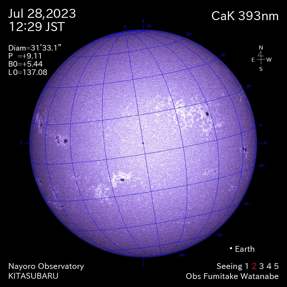 2022年7月28日 CaK波長の太陽
