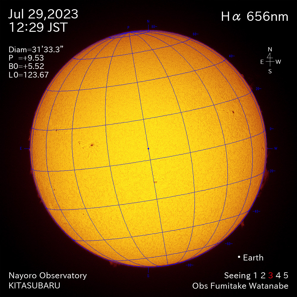 2022年7月29日 Ha波長の太陽