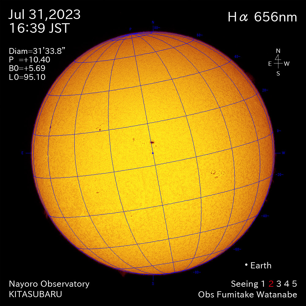 2022年7月31日 Ha波長の太陽
