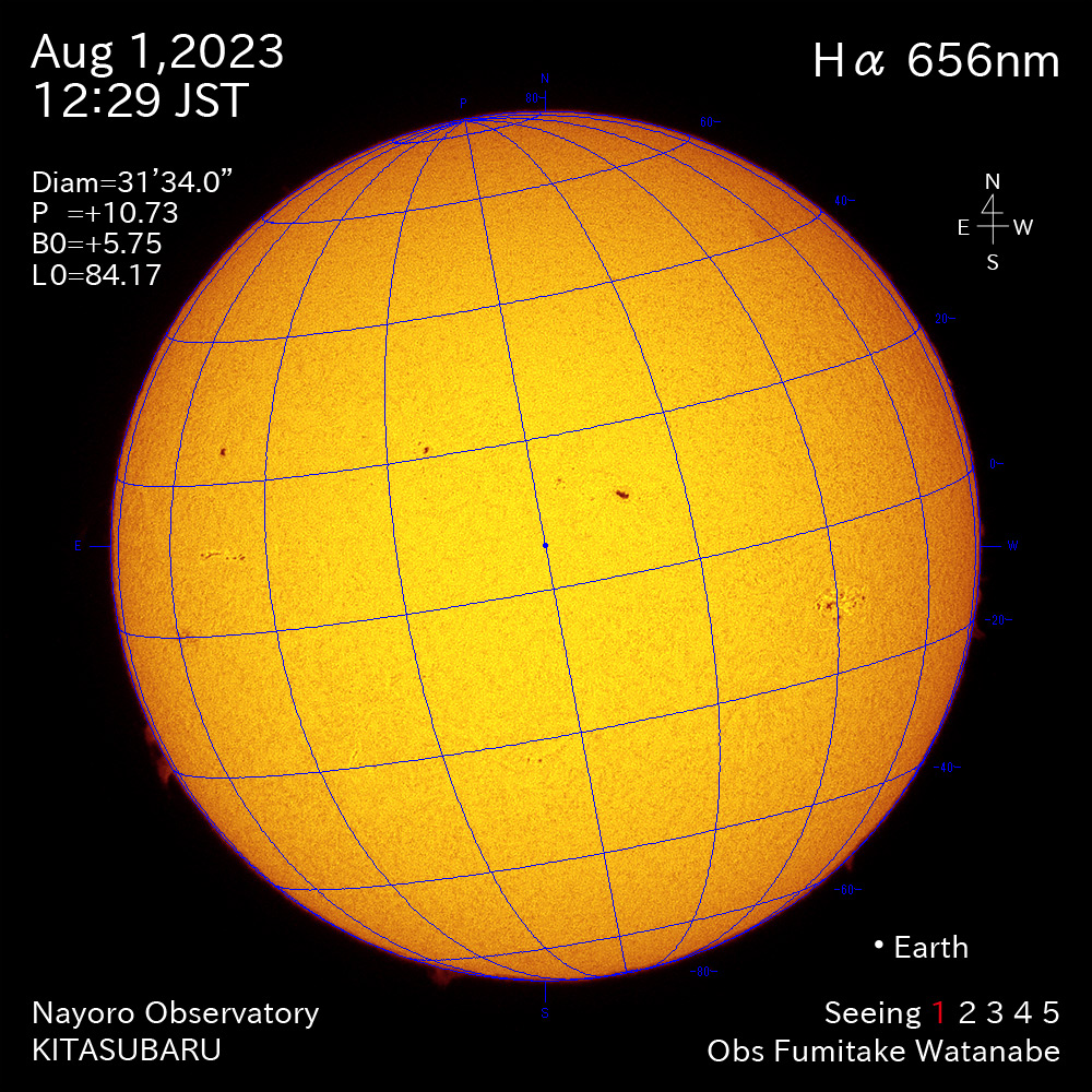 2022年8月1日 Ha波長の太陽