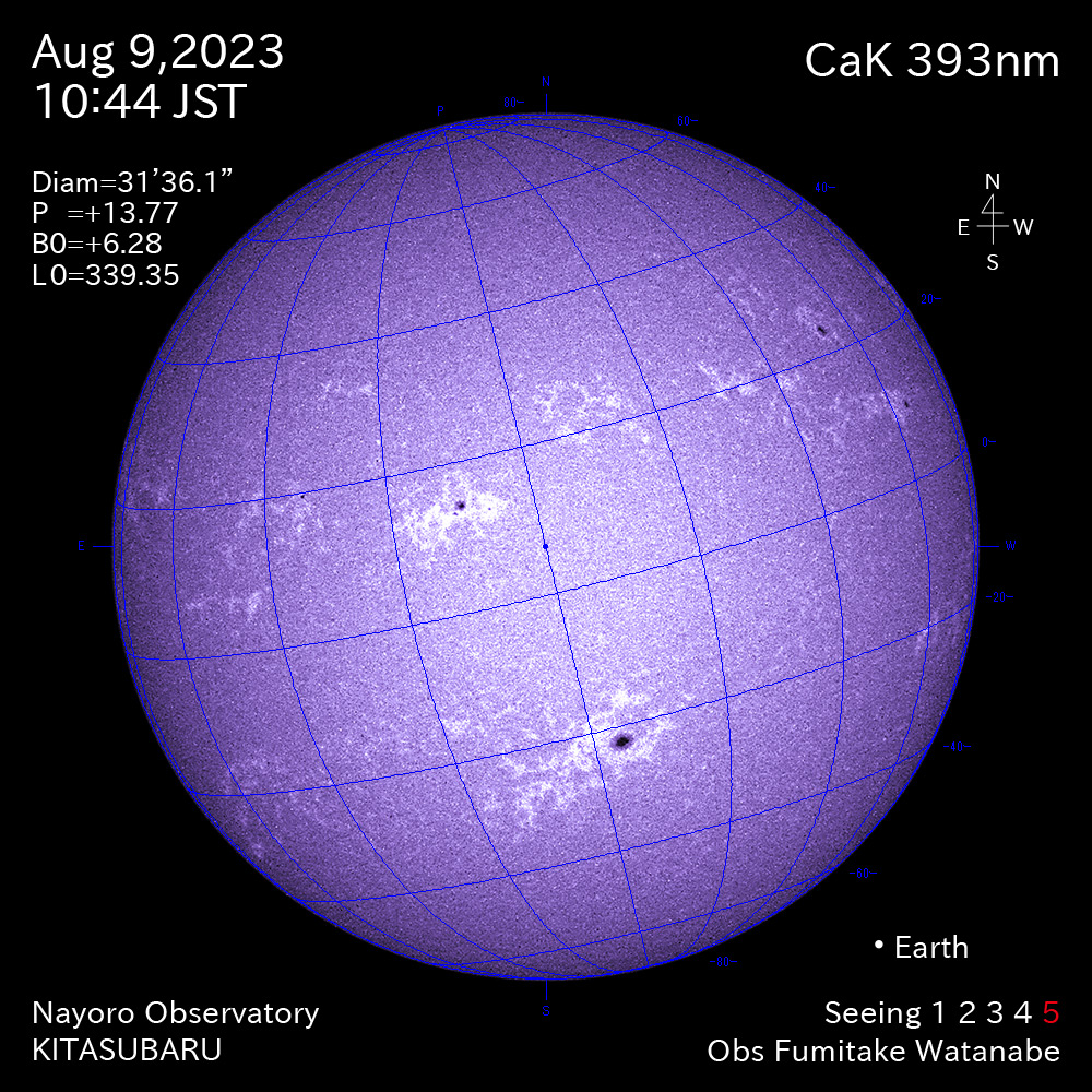 2022年8月9日 CaK波長の太陽
