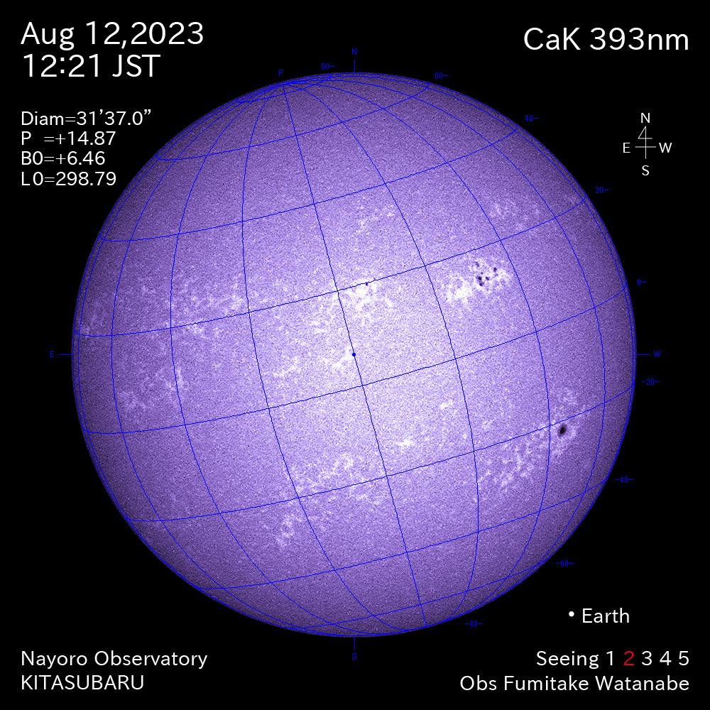 2022年8月12日 CaK波長の太陽
