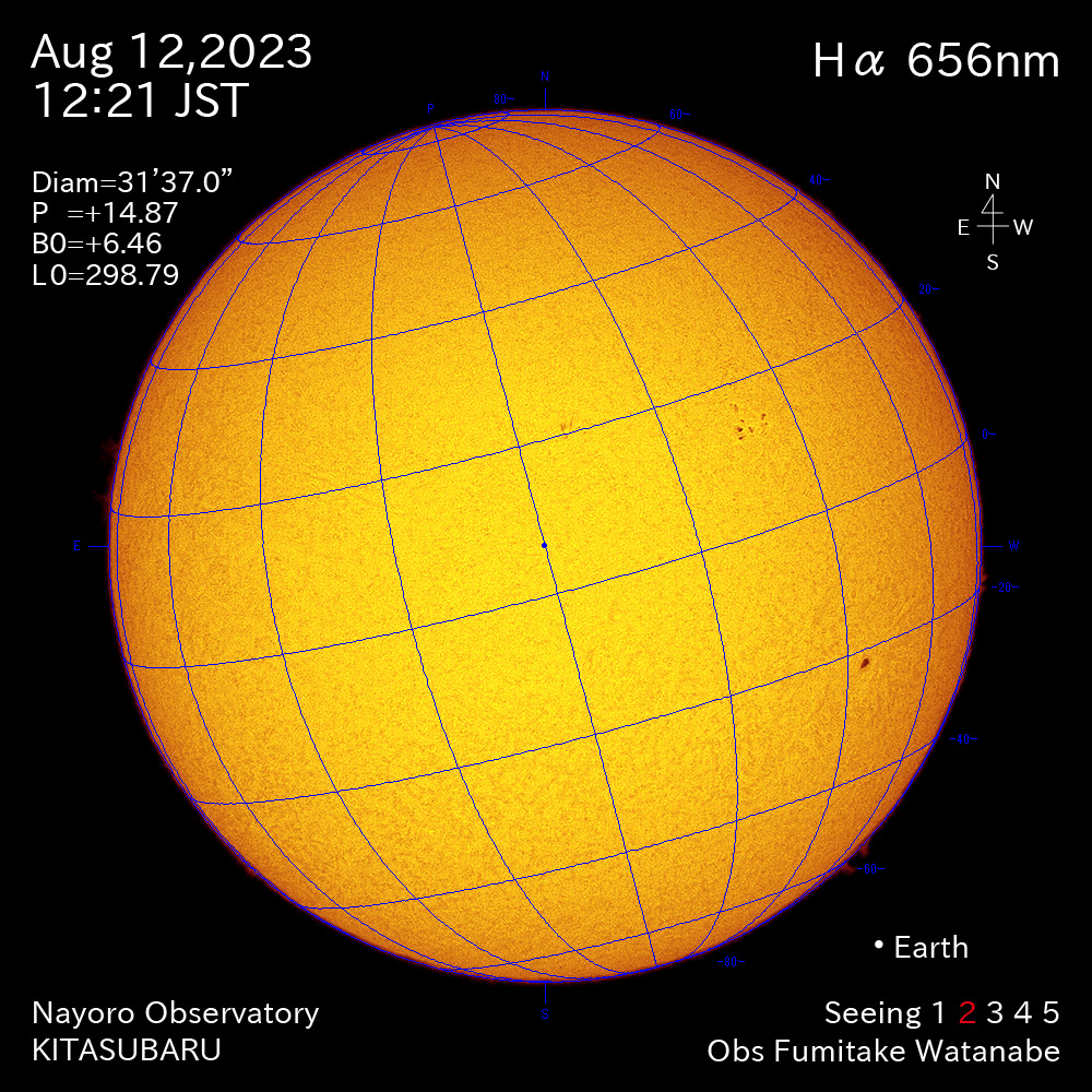 2022年8月12日 Ha波長の太陽