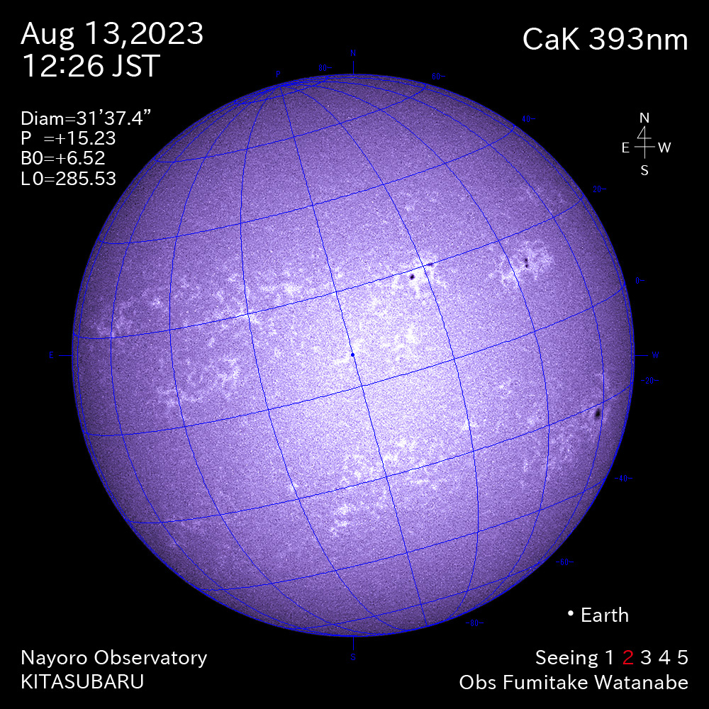 2022年8月13日 CaK波長の太陽