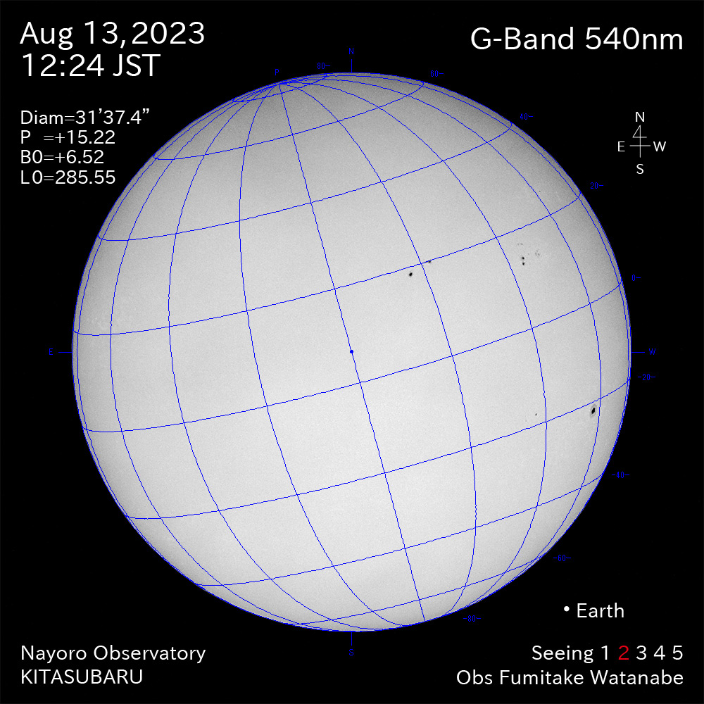 2022年8月13日 540nm波長の太陽