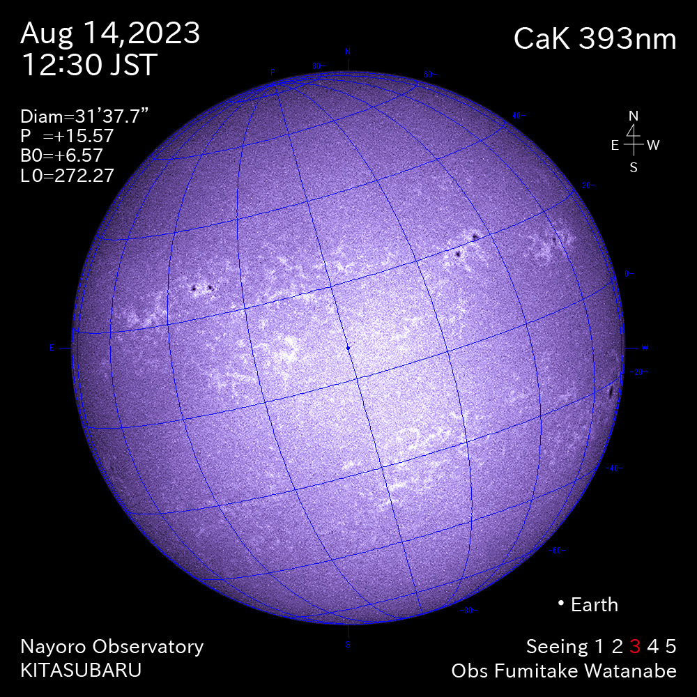 2022年8月14日 CaK波長の太陽