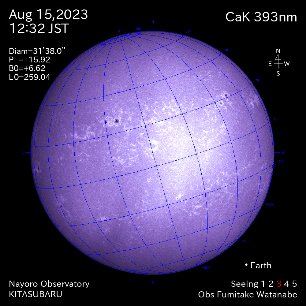2022年8月15日 CaK波長の太陽